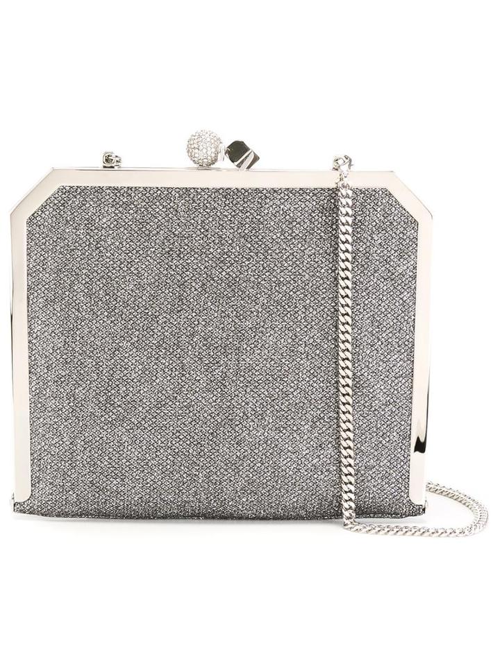 Jimmy Choo 'maralag' Crossbody Bag, Women's, Grey, Metal/metallic Fibre/crystal/silk
