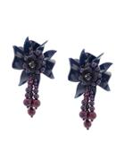 Oscar De La Renta Flower Field Earrings - Blue