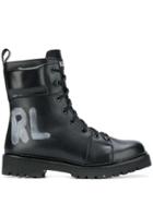 Karl Lagerfeld Kadet Combat Boots - Black