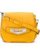 Tod S Mask Crossbody Bag, Women's, Yellow/orange, Suede