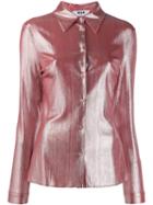 Msgm Shine-effect Shirt - Pink