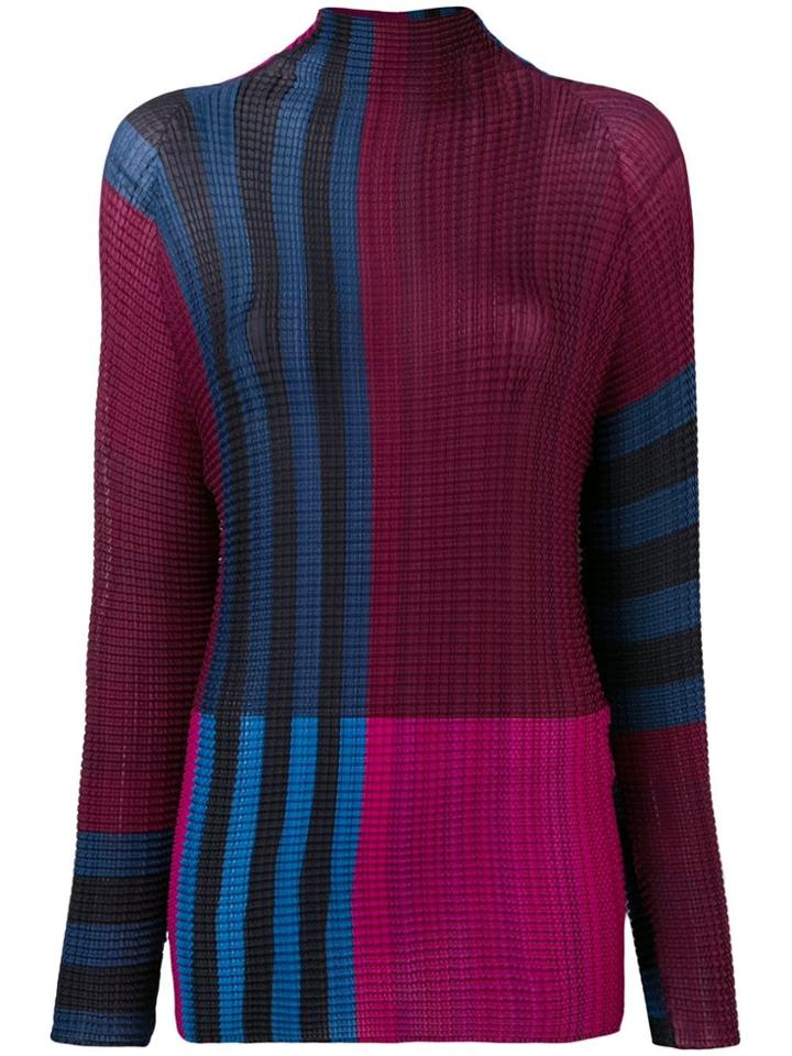 Issey Miyake Colour Block Top - Pink & Purple