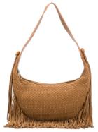 Elizabeth And James Basketweave Effect Fringed Shoulder Bag, Women's, Brown