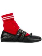 Miu Miu Buckled Sock Ballerina Flats - Black
