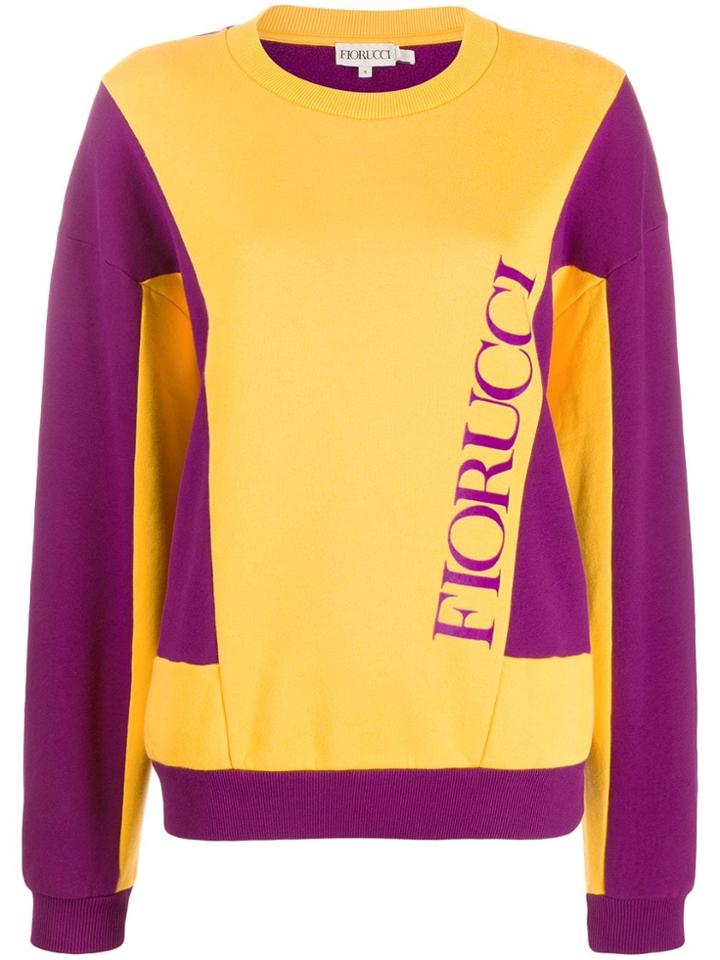 Fiorucci Logo Print Colour-block Sweatshirt - Orange