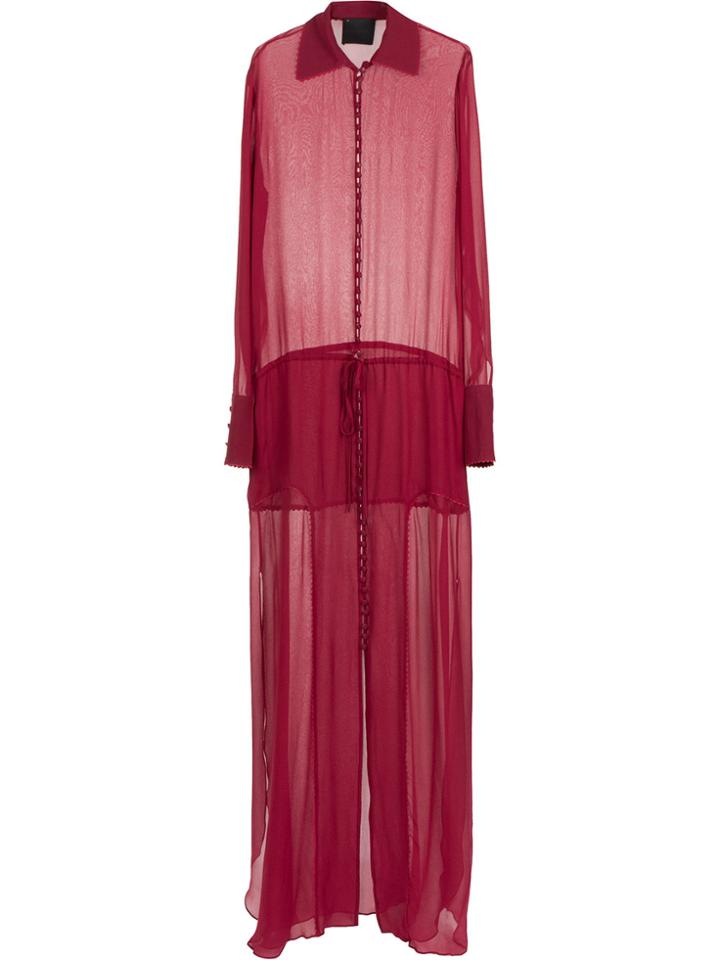 Andrea Bogosian Sheer Gown - Red