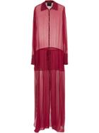 Andrea Bogosian Sheer Gown - Red