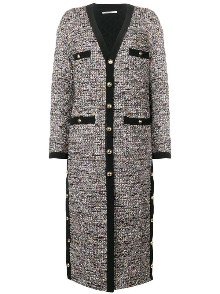 Alessandra Rich Buttoned Up Coat - Grey