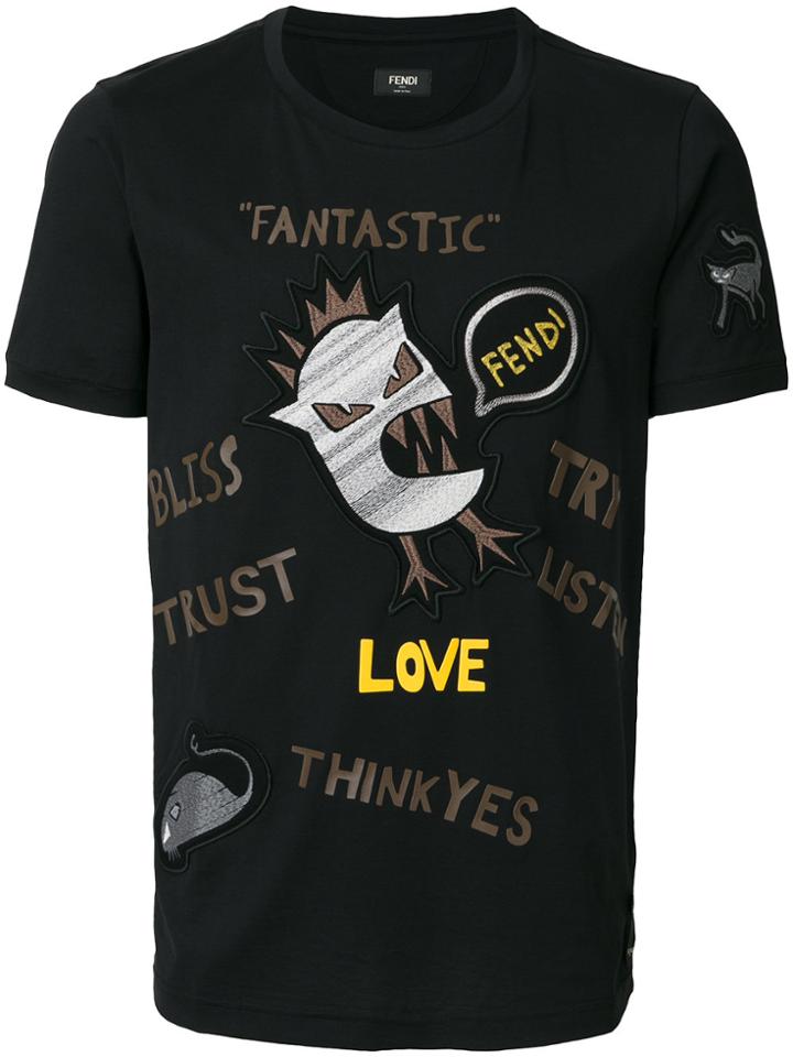 Fendi Appliqué T-shirt - Black