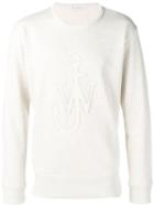 Jw Anderson Embroidered Anchor Logo Sweatshirt - Neutrals