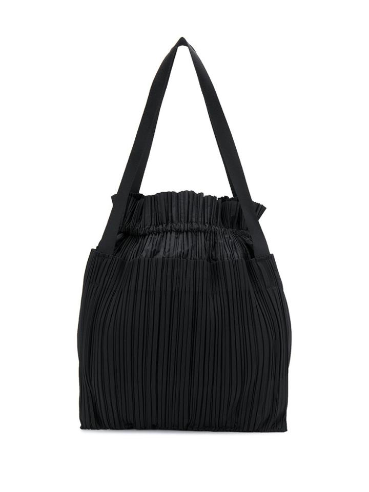 Pleats Please Issey Miyake Pleated Top-handle Tote - Black