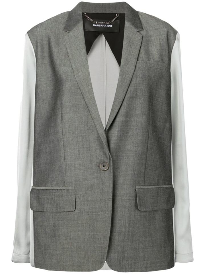 Barbara Bui Contrast Fitted Blazer - Grey