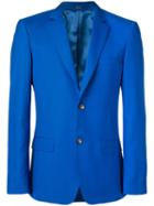 Alexander Mcqueen Two Button Blazer, Men's, Size: 48, Blue, Wool/virgin Wool/silk/viscose