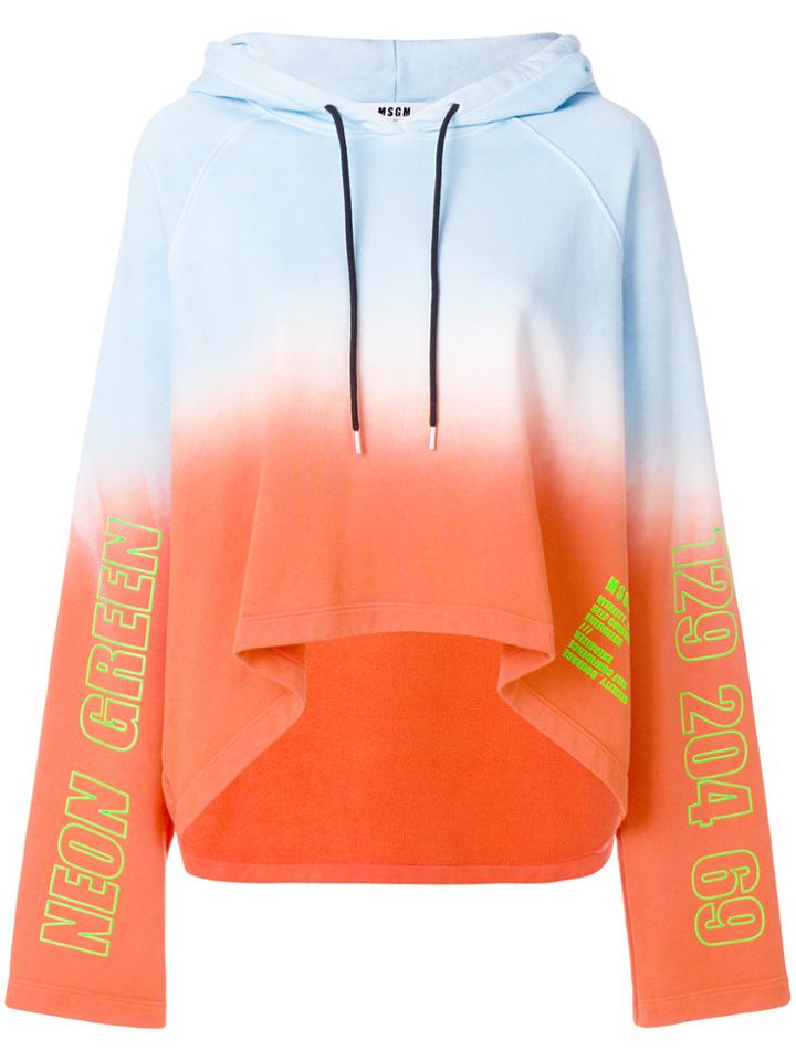 Msgm Gradient A-line Hoodie - Blue