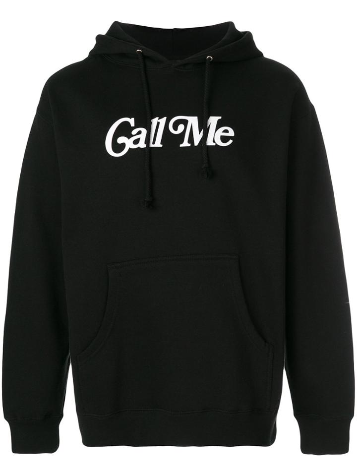 Call Me 917 Logo Print Hoodie - Black