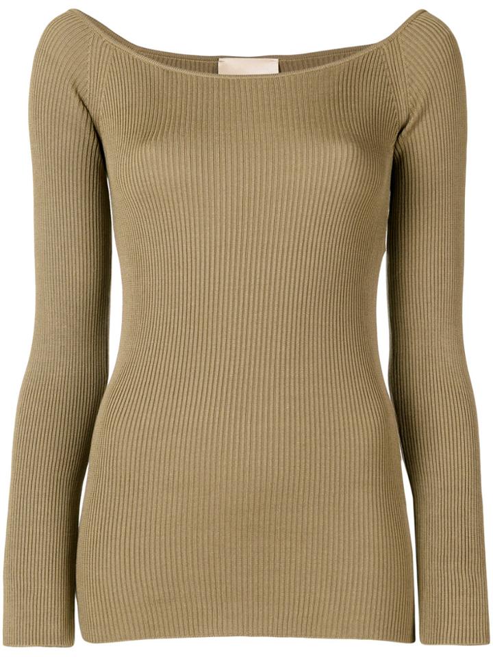 Erika Cavallini Boat Neck Jumper - Brown