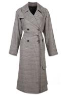 Nili Lotan Double Breasted Check Coat - Black