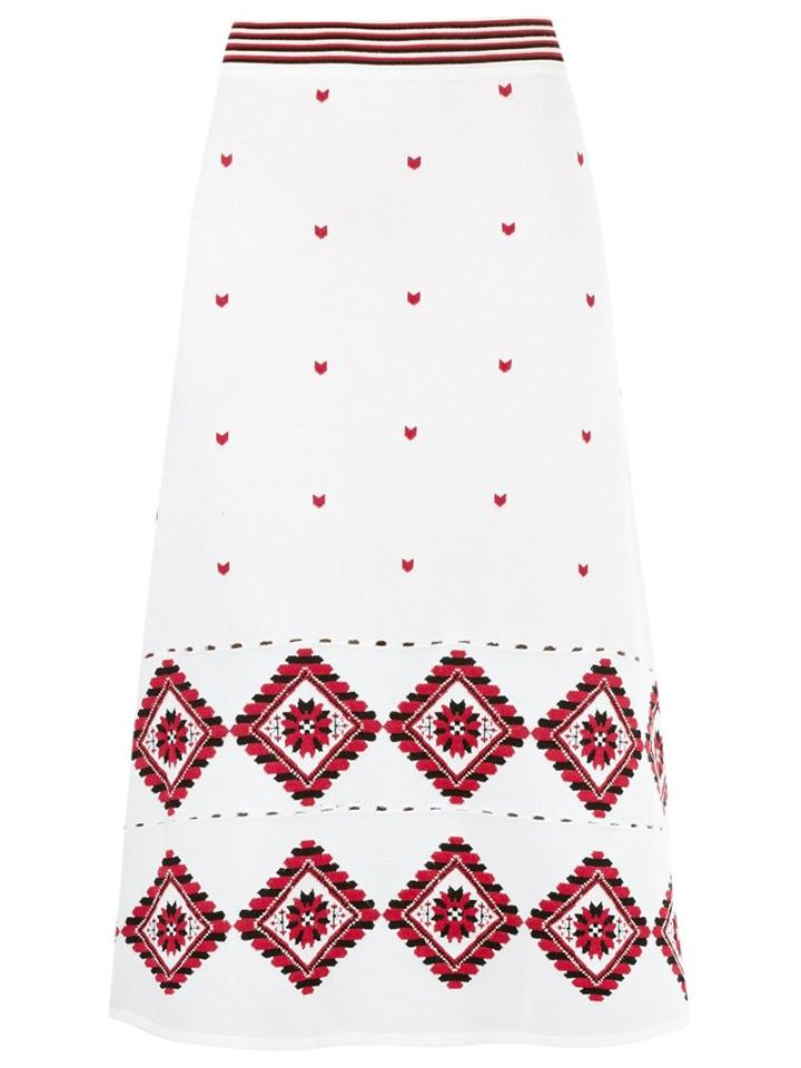 Talie Nk Midi Jacquard Skirt, Women's, Size: P, White, Polyamide/spandex/elastane/viscose