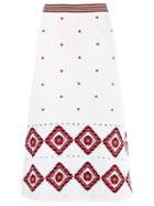 Talie Nk Midi Jacquard Skirt, Women's, Size: P, White, Polyamide/spandex/elastane/viscose