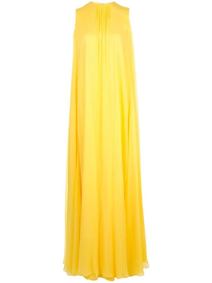 Carolina Herrera Ruched-detail Silk Gown - Yellow