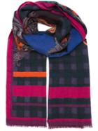 Etro Checked Floral Paisley Print Scarf