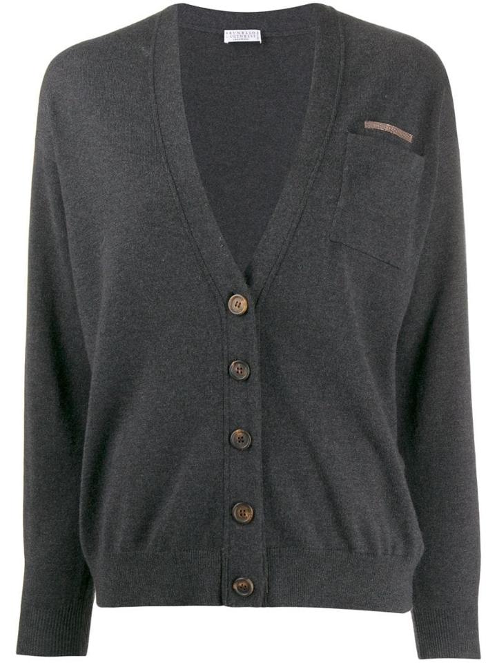 Brunello Cucinelli Classic Slim-fit Cardigan - Grey