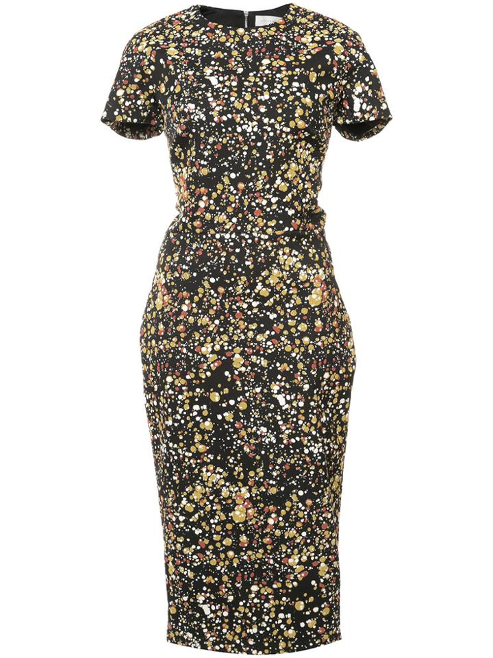 Victoria Beckham Splatter Print Dress - Black