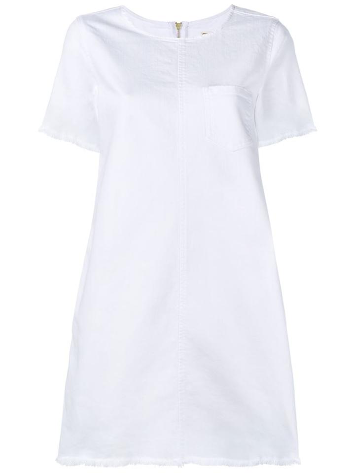 Current/elliott Frayed Shirt Dress, Women's, Size: 3, White, Cotton/spandex/elastane