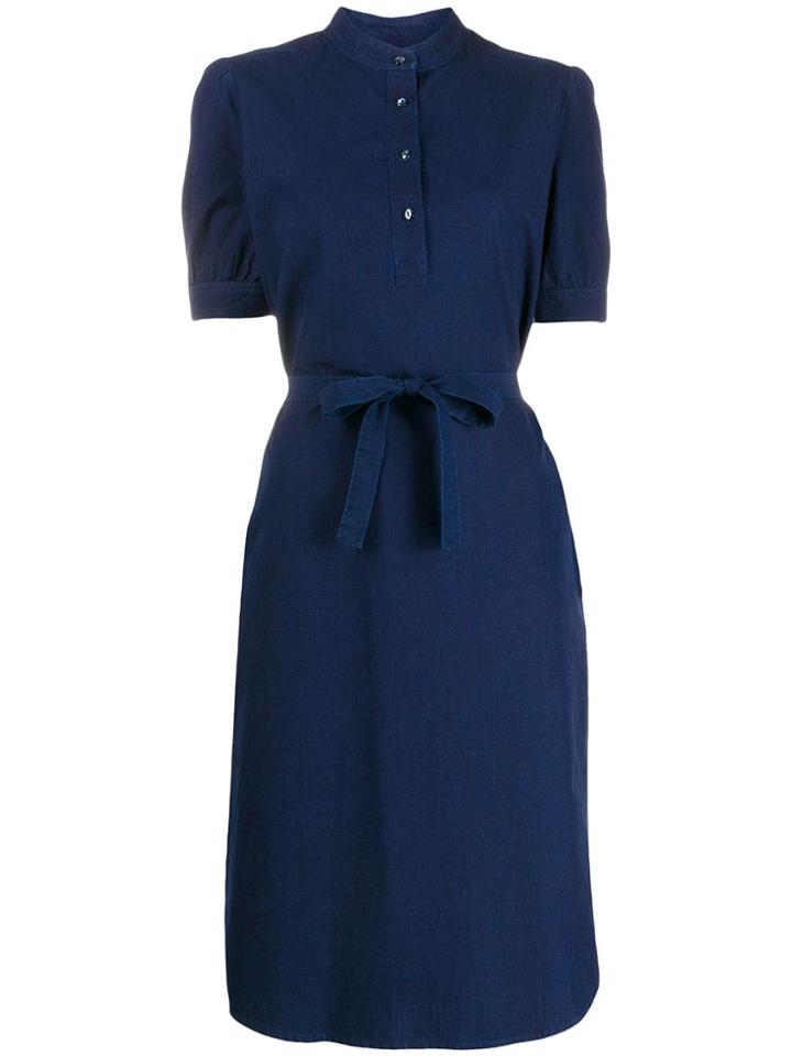 A.p.c. Belted Cléa Dress - Blue