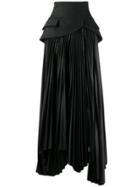A.w.a.k.e. Mode Panelled Pleated Skirt - Black