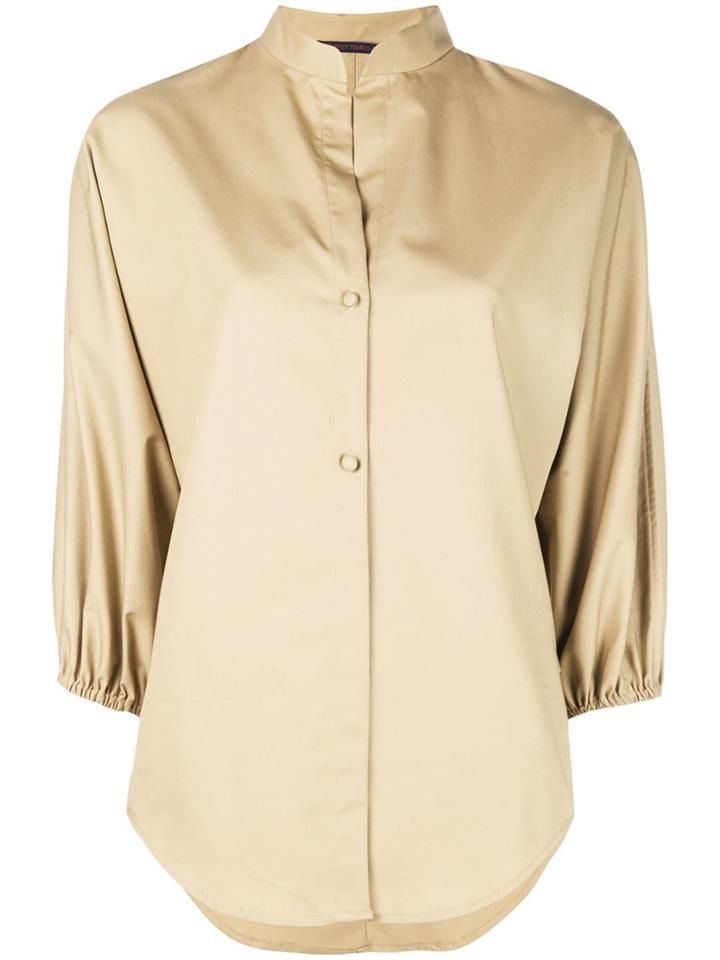 Harvey Faircloth Mandarin Collar Shirt - Neutrals