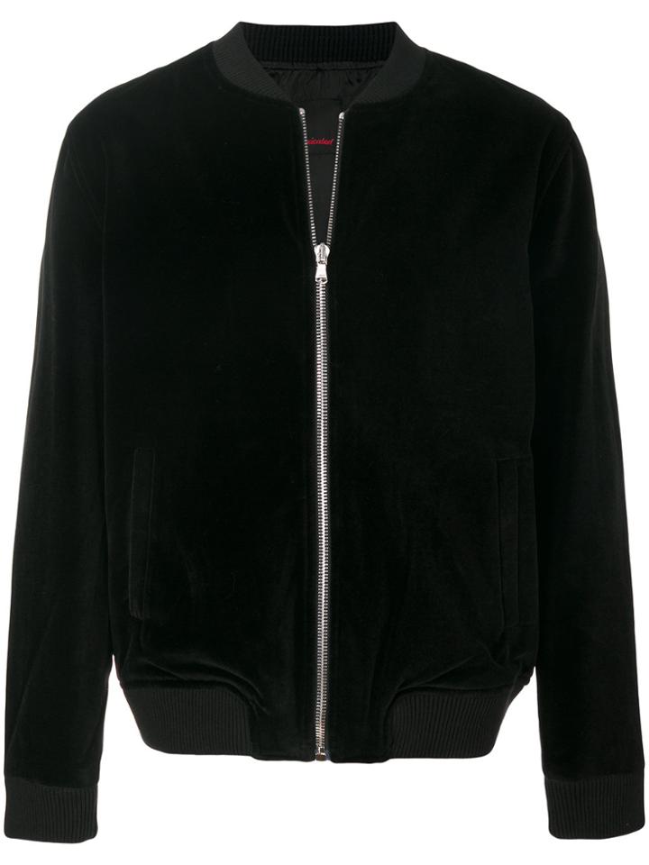 Intoxicated Skull-embroidered Bomber Jacket - Black