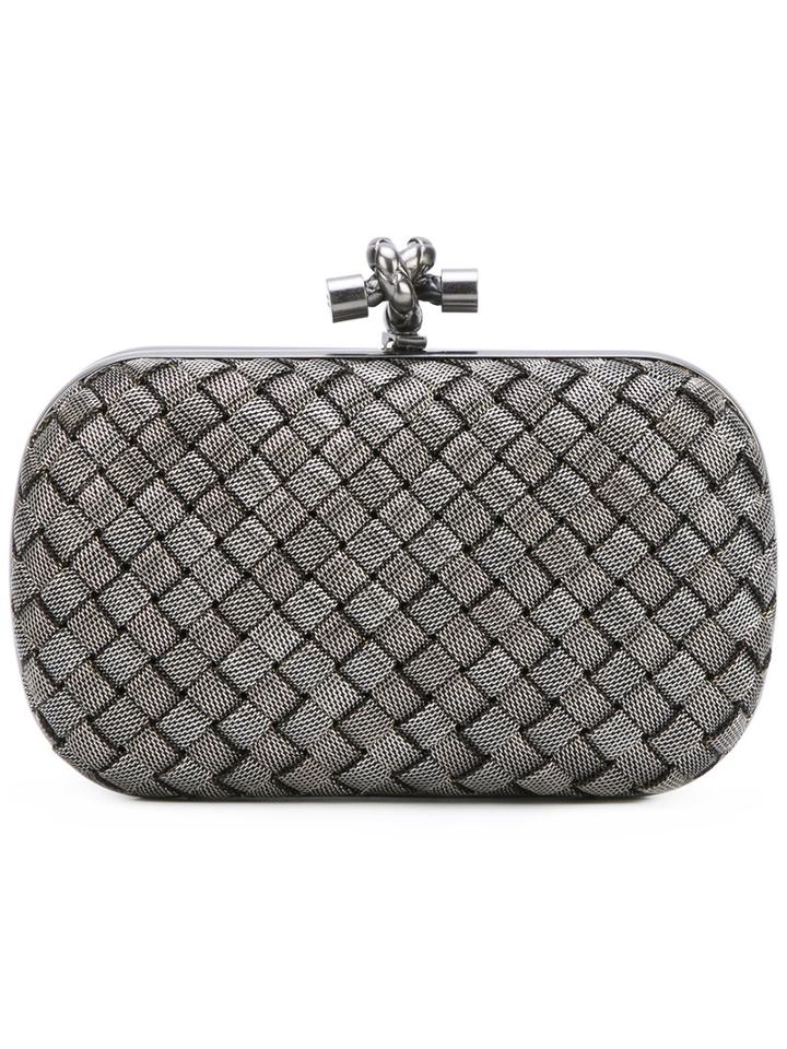 Bottega Veneta - Knot Clutch - Women - Metallic (grey) Fibre - One Size, Women's, Metallic Fibre