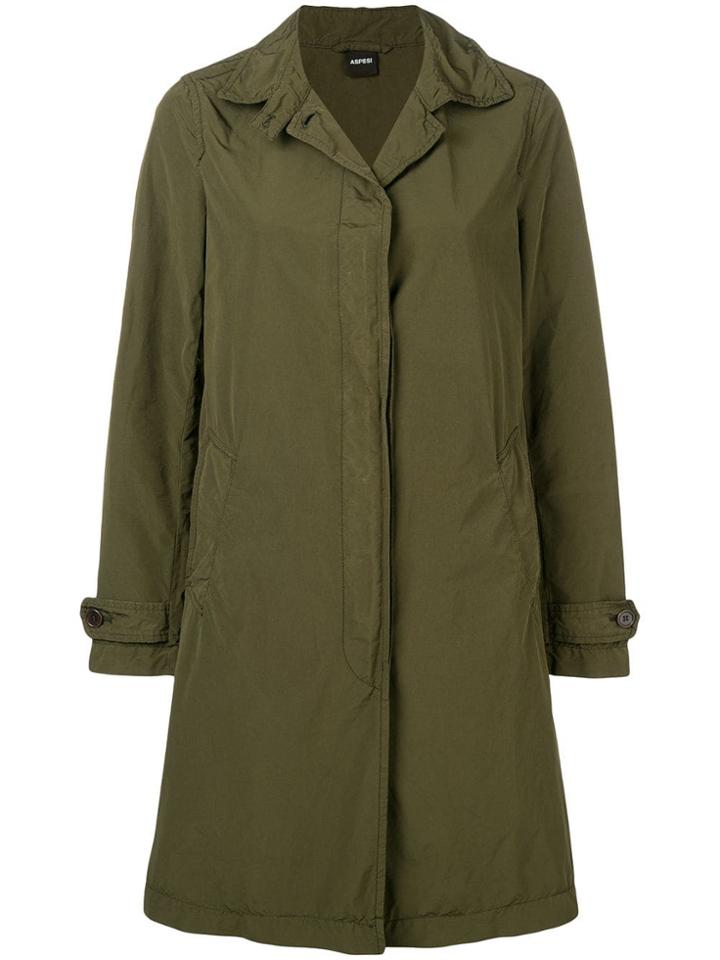 Aspesi Concealed Front Coat - Green