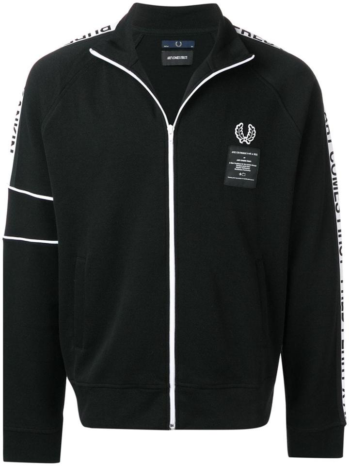 Fred Perry X Art Comes First Logo Stripe Track Jacket - Black