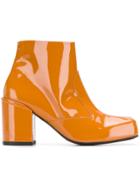 Aalto Side Zip Ankle Boots - Orange