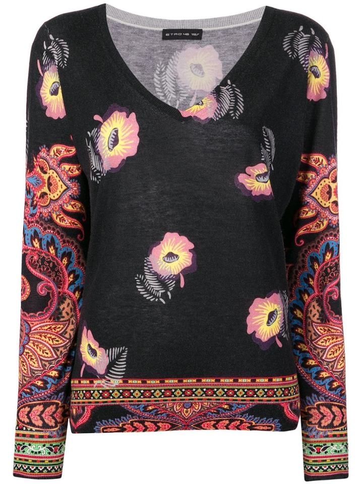 Etro V-neck Jumper - Black
