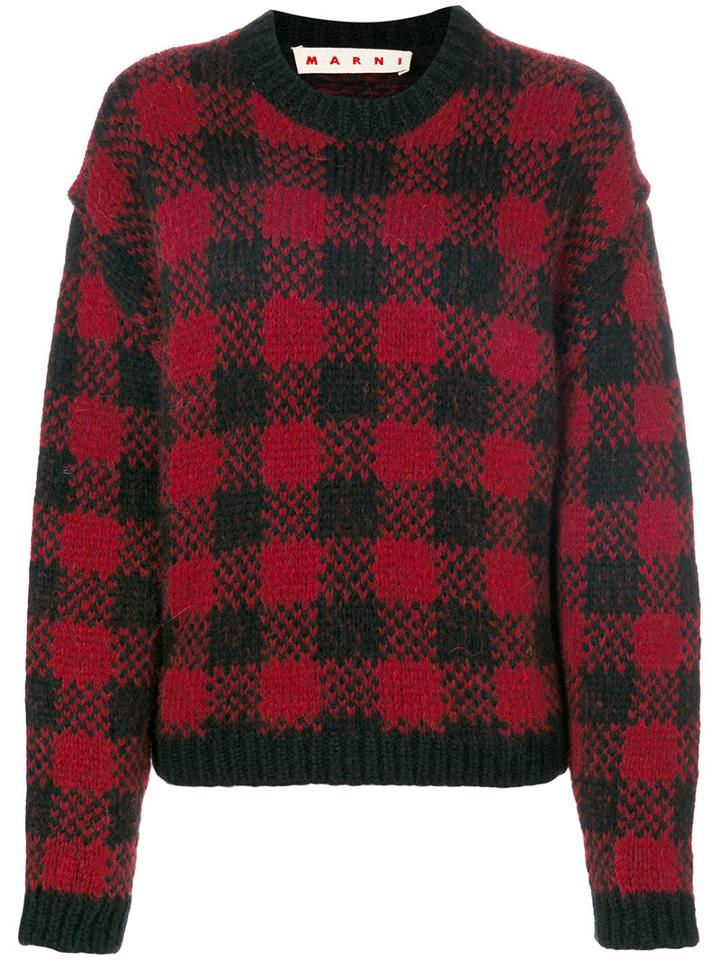 Marni - Grid Check Sweater - Women - Wool/alpaca/nylon 12 - 38, Black, Wool/alpaca/nylon 12