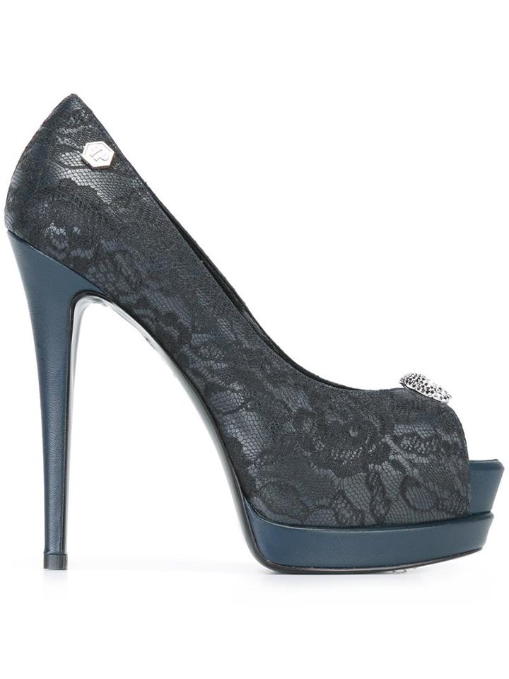 Philipp Plein Skull Detail Platform Pumps