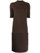 Jil Sander Cashmere Shortsleeved Knitted Dress - Brown