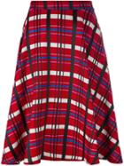 Ultràchic Checked A-line Skirt, Women's, Size: 42, Red, Acrylic/polyester/wool