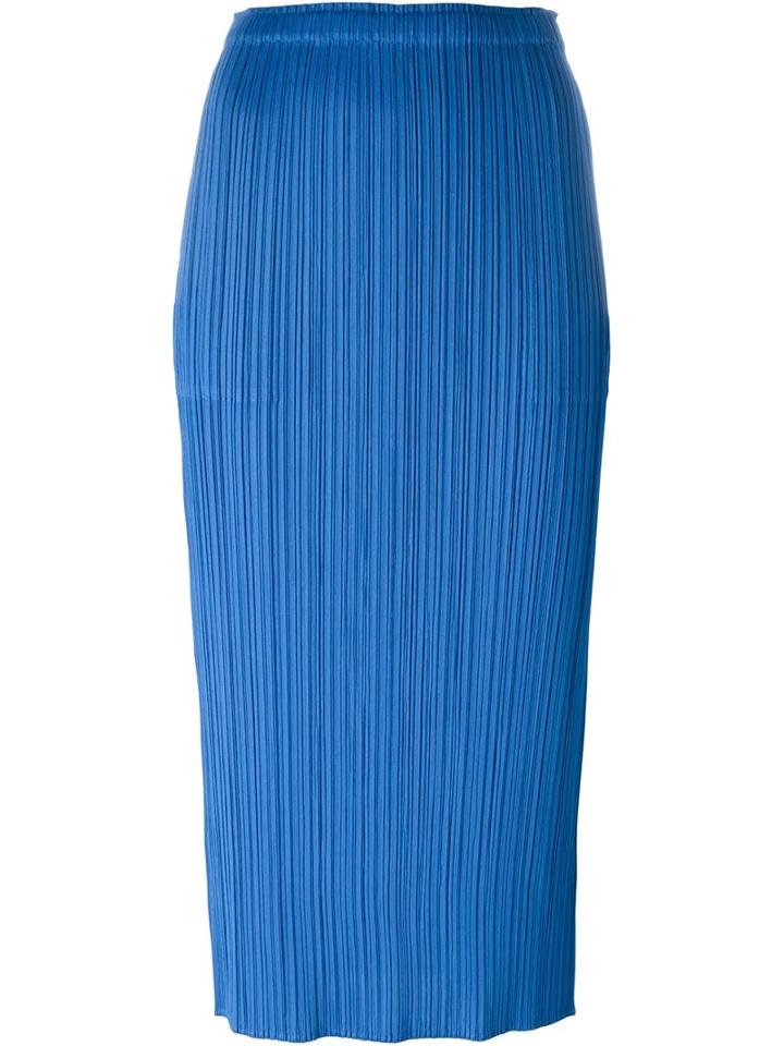 Pleats Please By Issey Miyake Pleated Midi Pencil Skirt