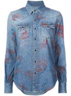 Saint Laurent Rose Print Shirt - Blue