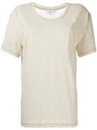 Iro Distressed T-shirt, Women's, Size: Small, Nude/neutrals, Linen/flax