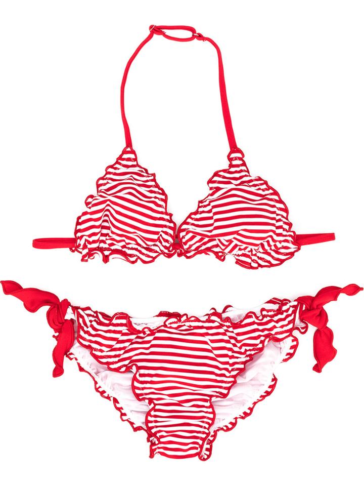 Mc2 Saint Barth Kids Striped Bikini Set - Red
