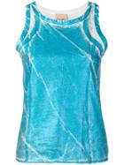 Nude Painted Effect Tank Top - Blue