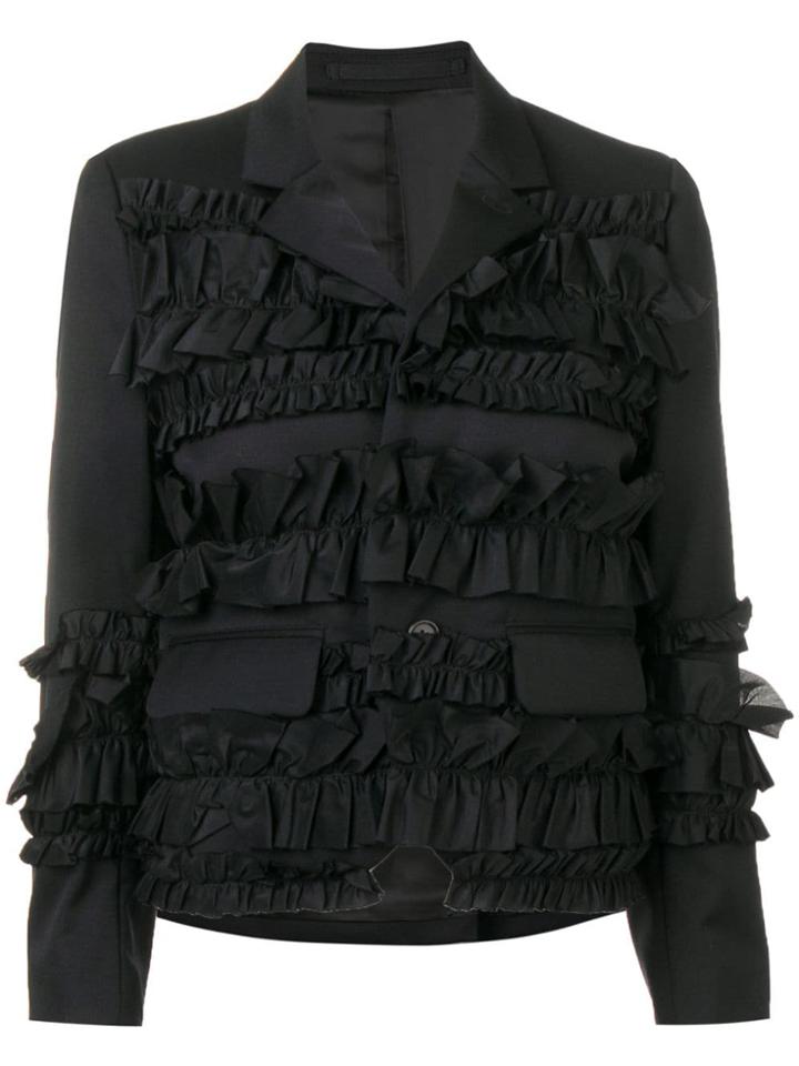 Comme Des Garçons Noir Kei Ninomiya Ruffle Panel Blazer - Black