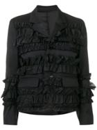 Comme Des Garçons Noir Kei Ninomiya Ruffle Panel Blazer - Black