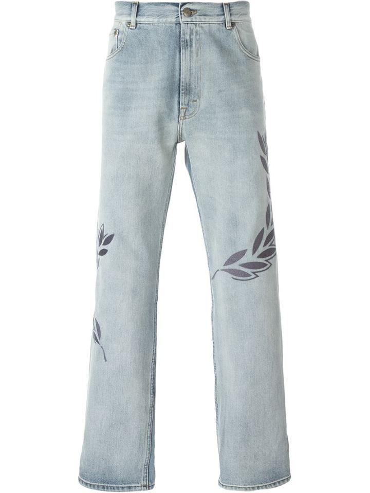 Golden Goose Deluxe Brand Embroidered Jeans, Men's, Size: 33, Grey, Cotton