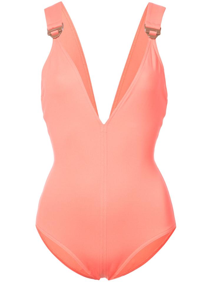 Eres Edge Crew Plunging V-neck Swimsuit - Pink & Purple